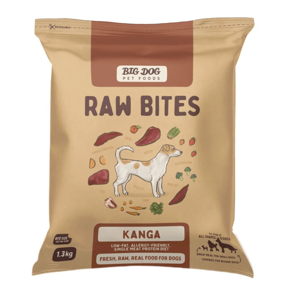 Big Dog Raw Bites Kangaroo Dog Food 1.3kg