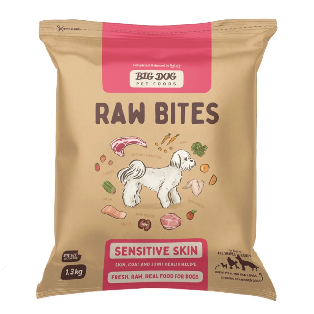 Big Dog Raw Bites Sensitive Skin Dog Food 1.3kg