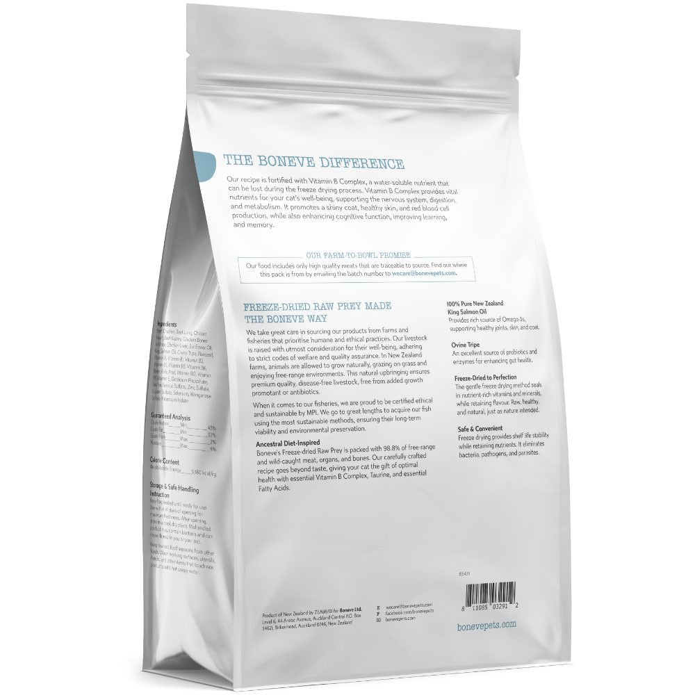 20% OFF: Boneve Beef & Chicken Digestive & Immune Support Grain-Free Freeze-Dried Raw Cat Food