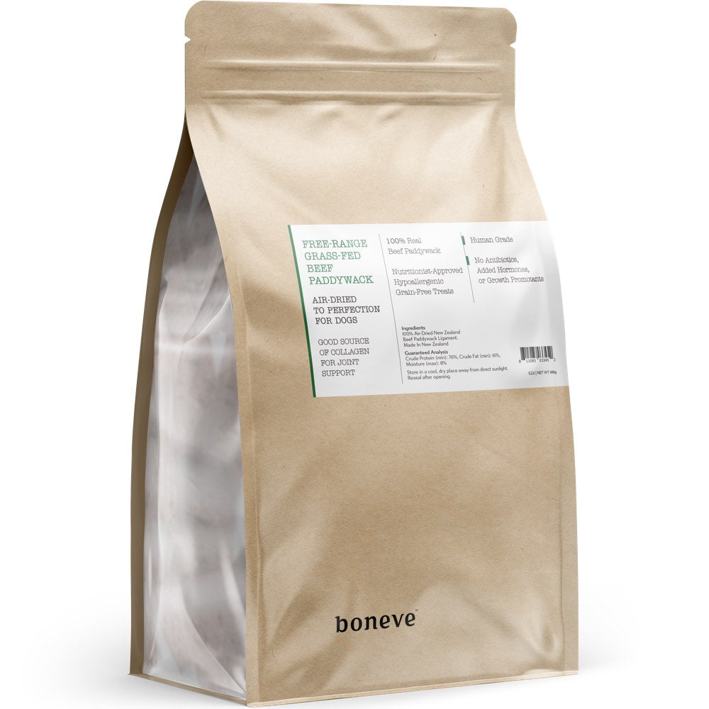 25% OFF: Boneve Free-Range Grass-Fed Beef Paddywhack Grain-Free Air-Dried Dog Chews 100g