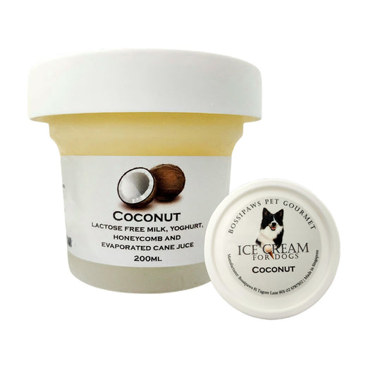 BossiPaws Ice Cream Coconut Frozen Dog Treat 200ml Kohepets