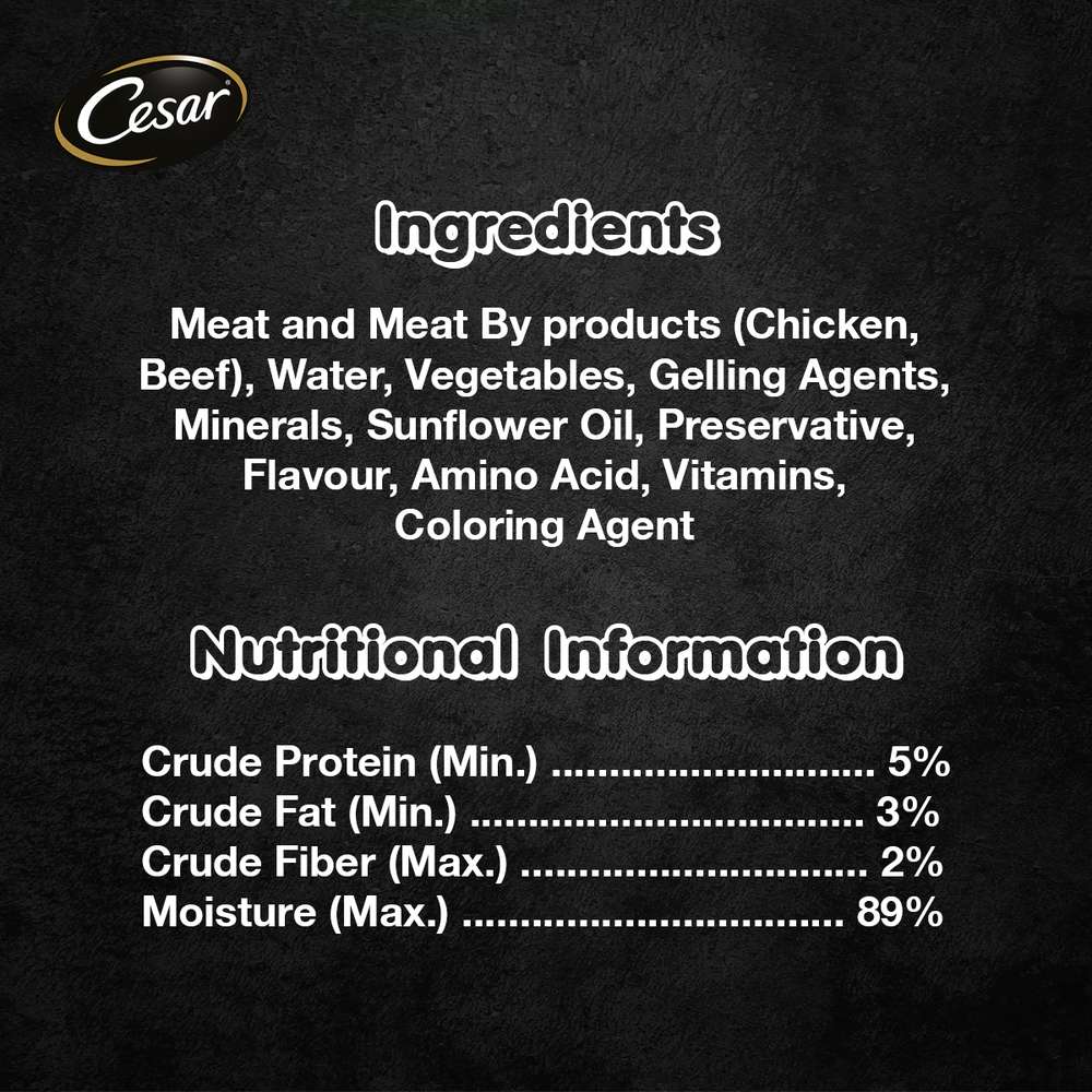 Cesar Beef & Vegetables Pate Tray Dog Food 100g