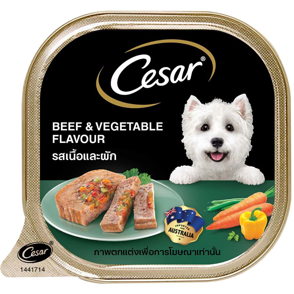 Cesar Beef & Vegetables Pate Tray Dog Food 100g
