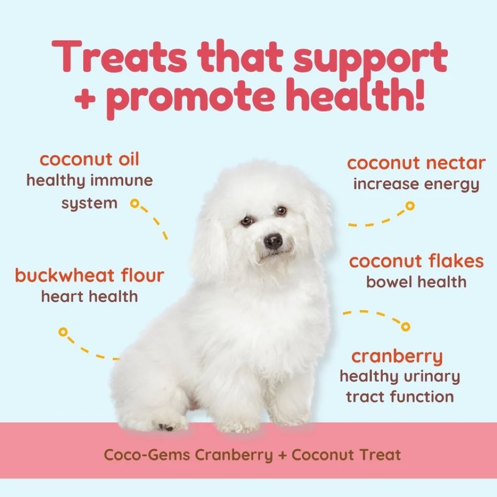 CocoTherapy Coco-Gems Cranberry + Coconut Organic Grain-Free Dog Treats 5oz