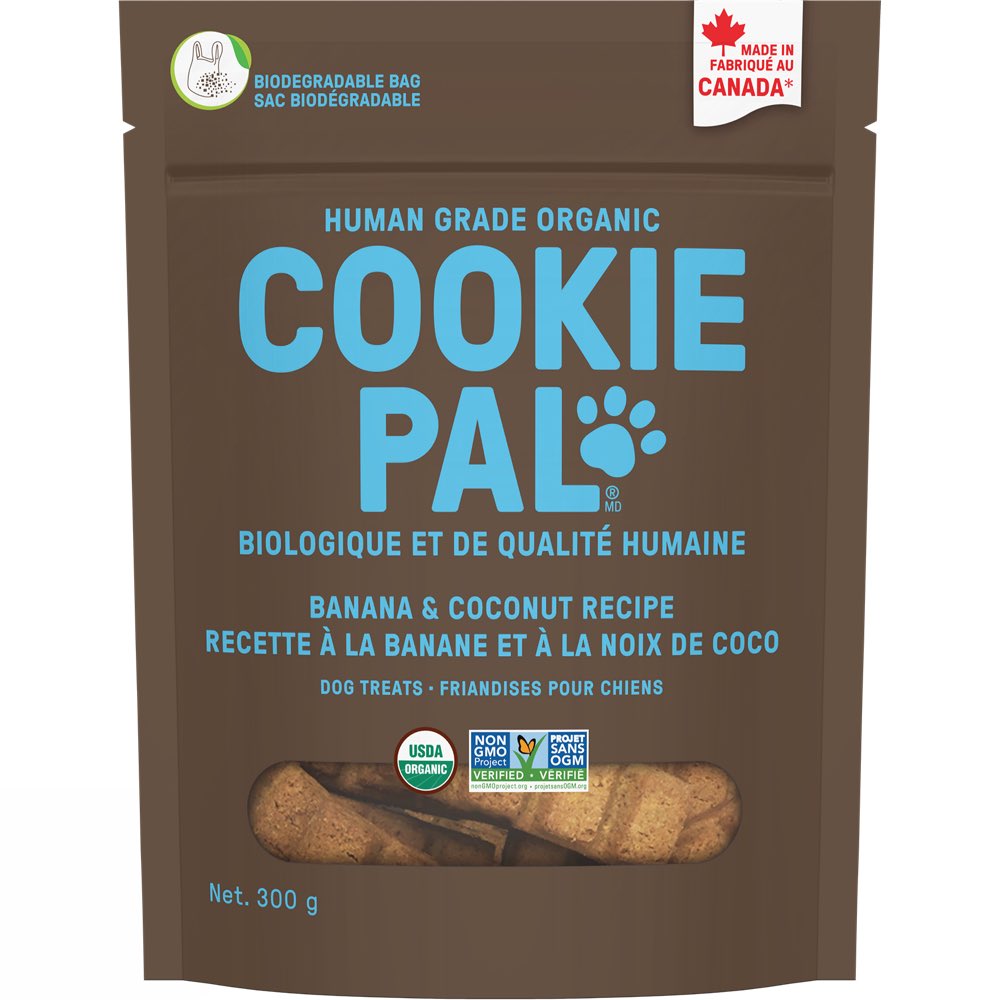 CookiePal Human Grade Organic Banana & Coconut Dog Treats 300g Kohepets