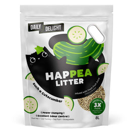 'BUNDLE DEAL w FREE SCOOP': Daily Delight Happea Such A Cutecumber (Cucumber) Clumping Cat Litter 8L