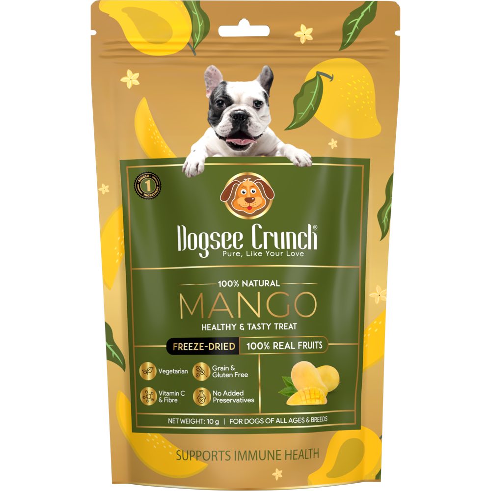 33% OFF (Exp Sep 26): Dogsee Crunch Mango Grain-Free Freeze-Dried Dog Treats 10g - Kohepets