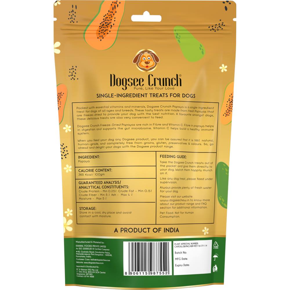 33% OFF: Dogsee Crunch Papaya Grain-Free Freeze-Dried Dog Treats 10g - Kohepets