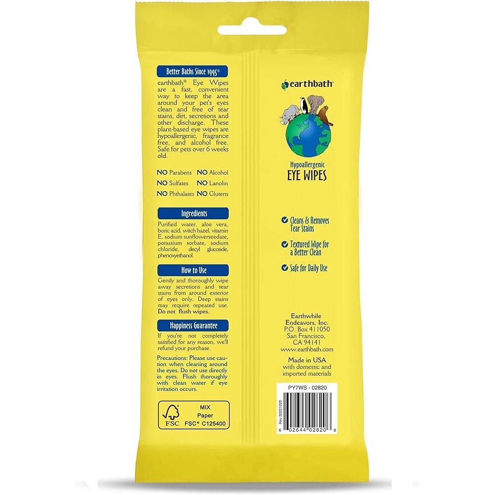 Earthbath All Natural Specialty Eye Wipes 30pcs