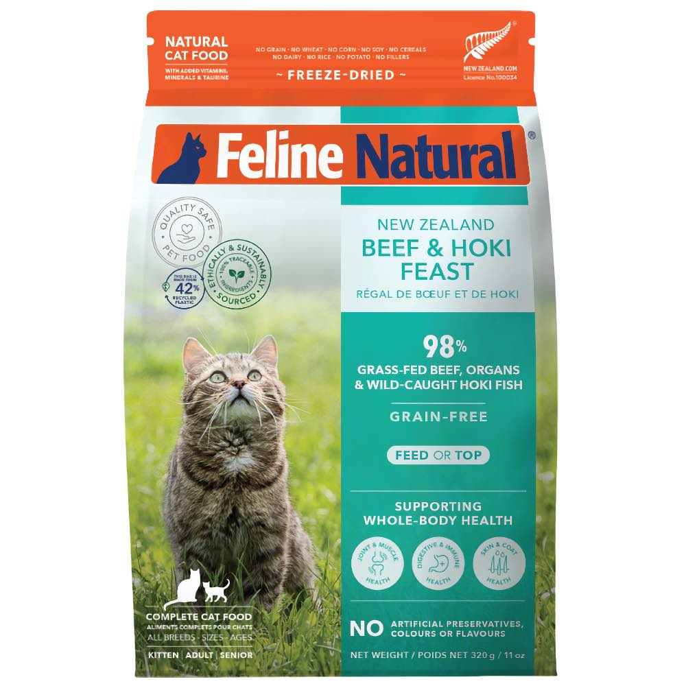 20% OFF: Feline Natural Beef & Hoki Feast Freeze Dried Raw Cat Food