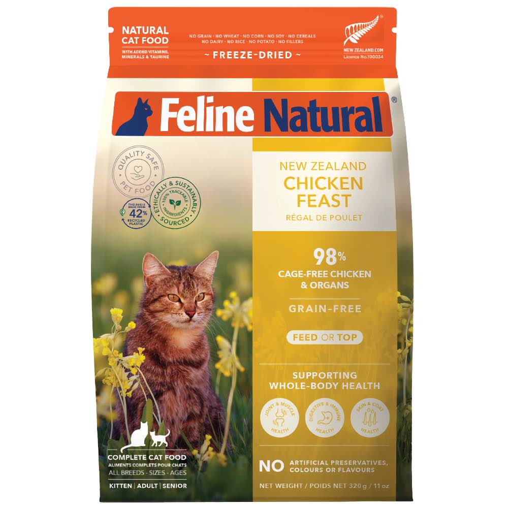 BUNDLE DEAL: Feline Natural Chicken Feast Freeze Dried Raw Cat Food 320g