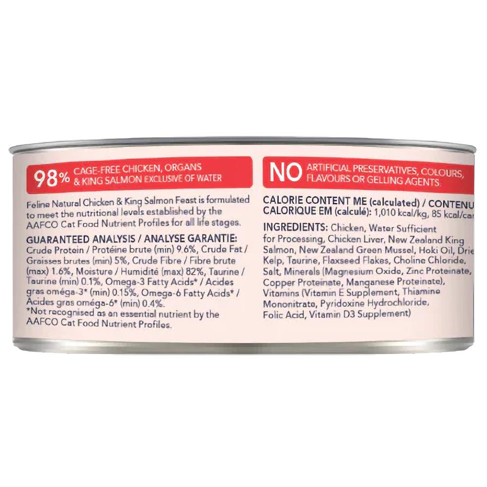 Feline Natural Chicken & Salmon Feast Canned Cat Food 85g