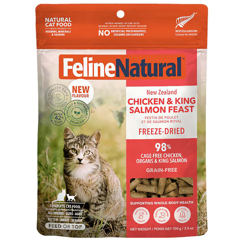 Feline Natural Chicken & Salmon Feast Freeze Dried Raw Cat Food