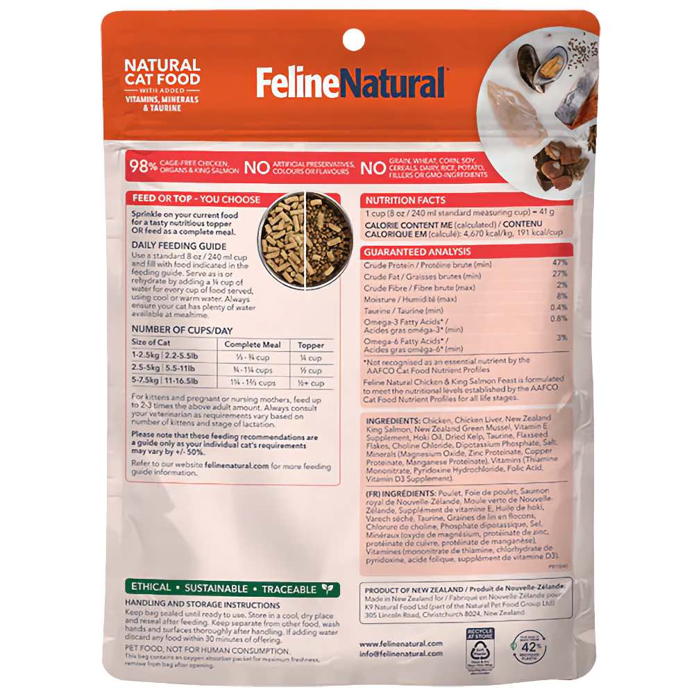 Feline Natural Chicken & Salmon Feast Freeze Dried Raw Cat Food