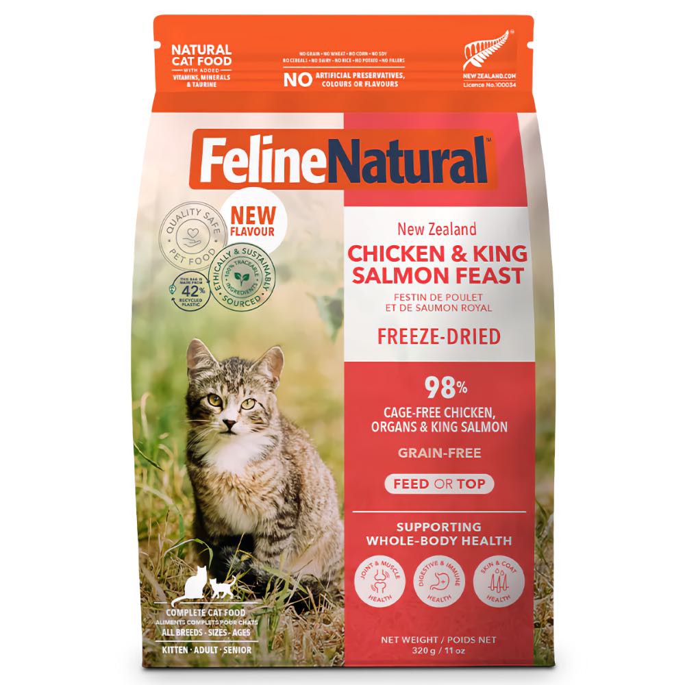 Feline Natural Chicken & Salmon Feast Freeze Dried Raw Cat Food
