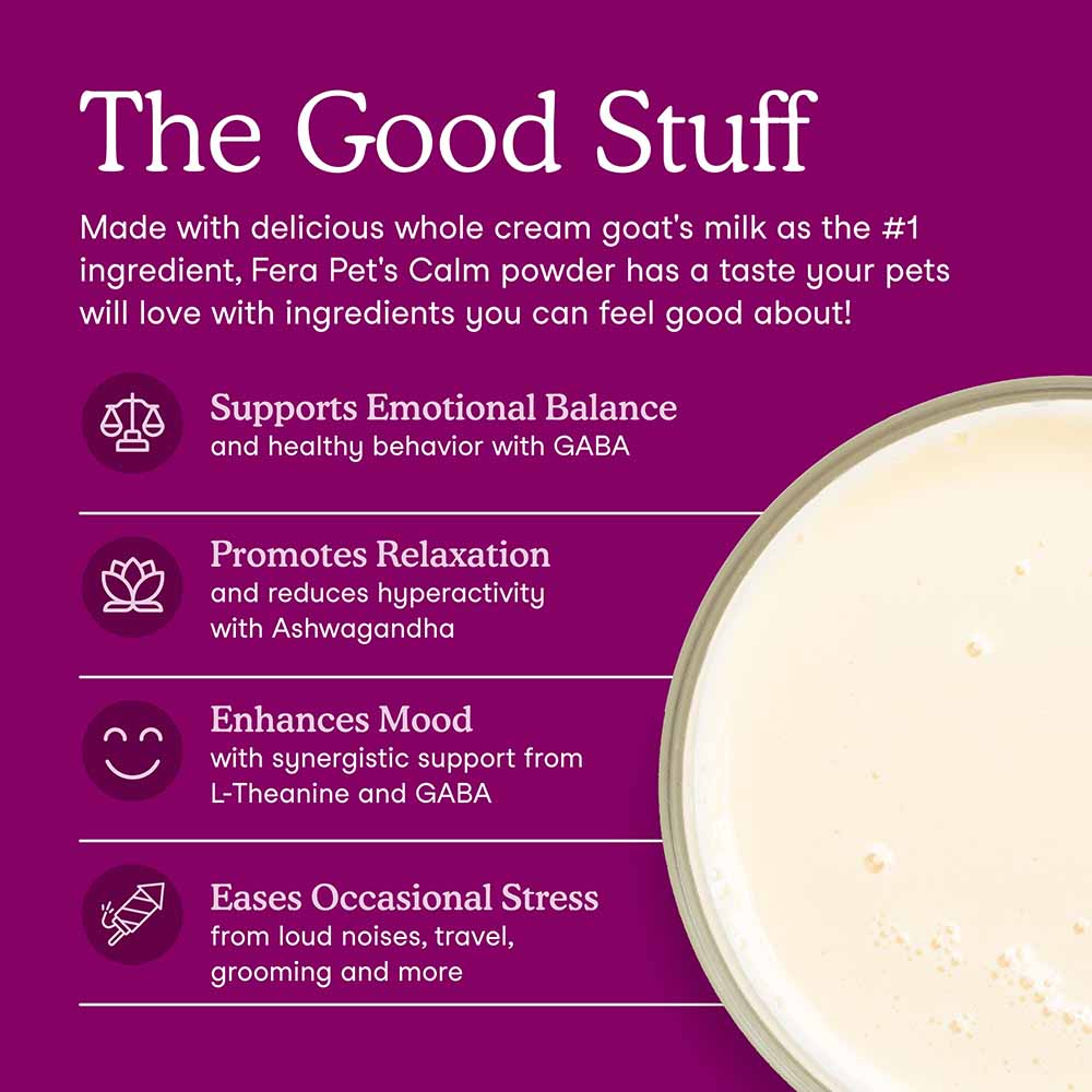 Fera Pets Calm Goat Milk Supplement Powder For Cats & Dogs 6.34oz