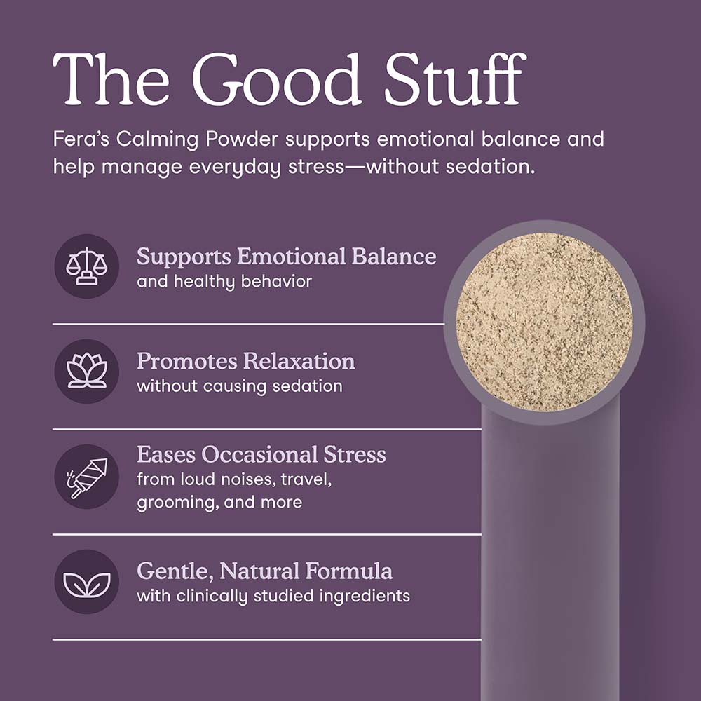 Fera Pets Calming Support Supplement Powder For Cats & Dogs 2.5oz