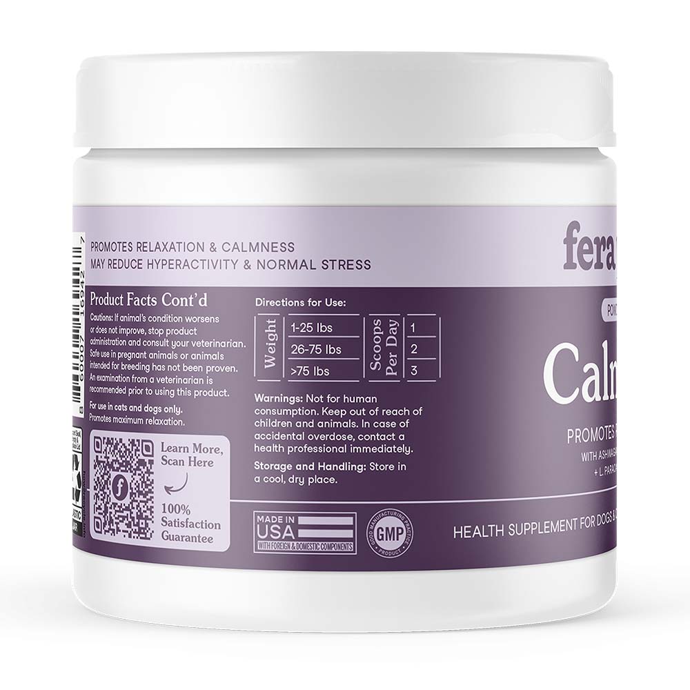 Fera Pets Calming Support Supplement Powder For Cats & Dogs 2.5oz