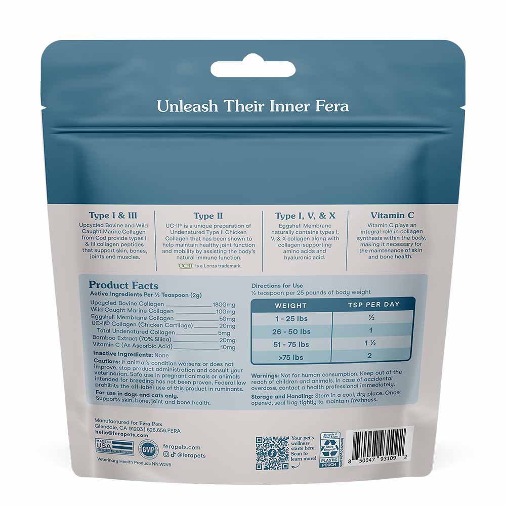 Fera Pets Collagen Plus Supplement Powder For Cats & Dogs 4.23oz
