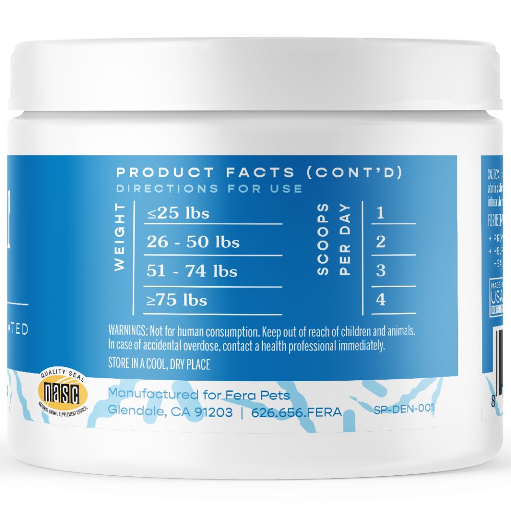 Fera Pets Dental Support Supplement Powder For Cats & Dogs 60g