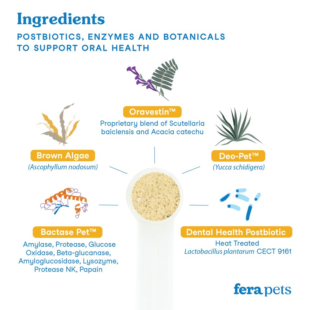 Fera Pets Dental Support Supplement Powder For Cats & Dogs 60g