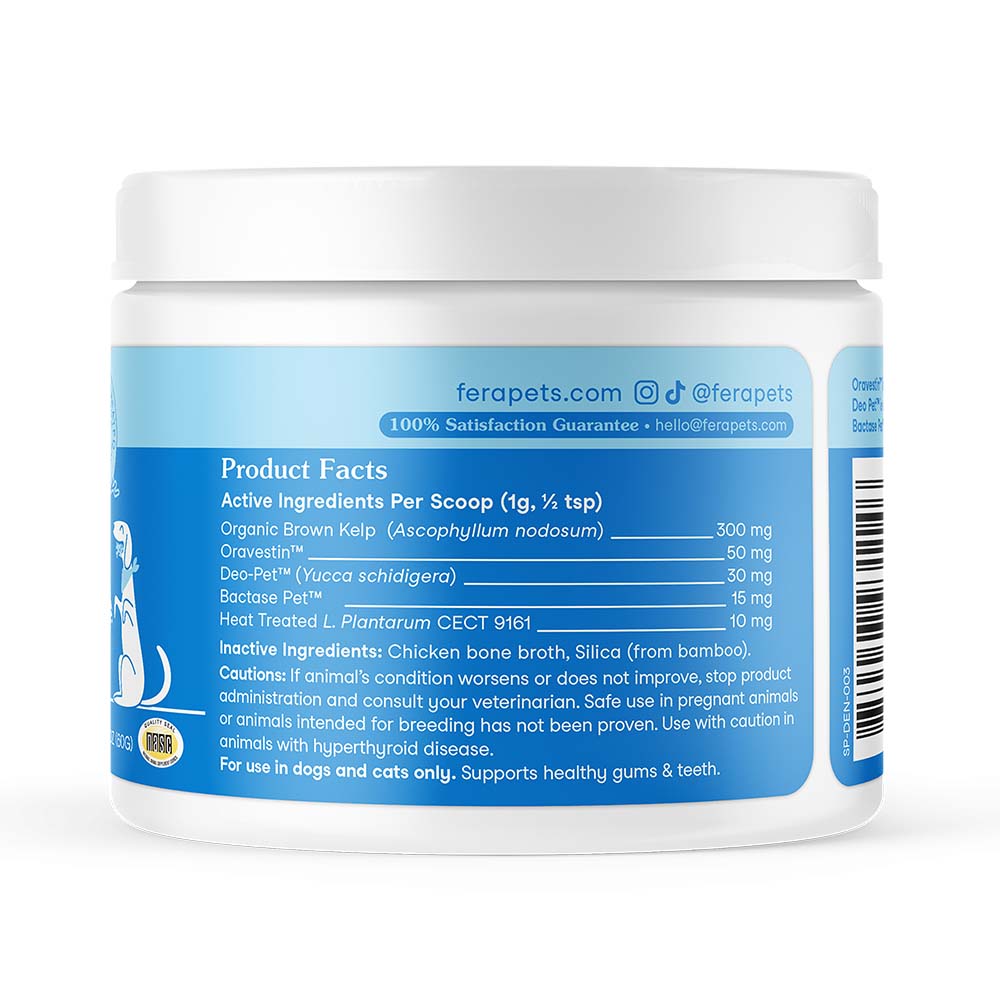 Fera Pets Dental Support Supplement Powder For Cats & Dogs 60g