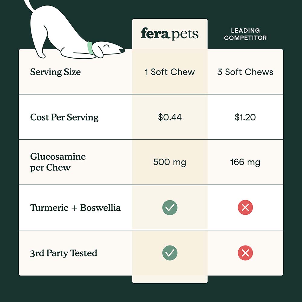Fera Pets Hip + Joint Dog Supplement Chews 90ct