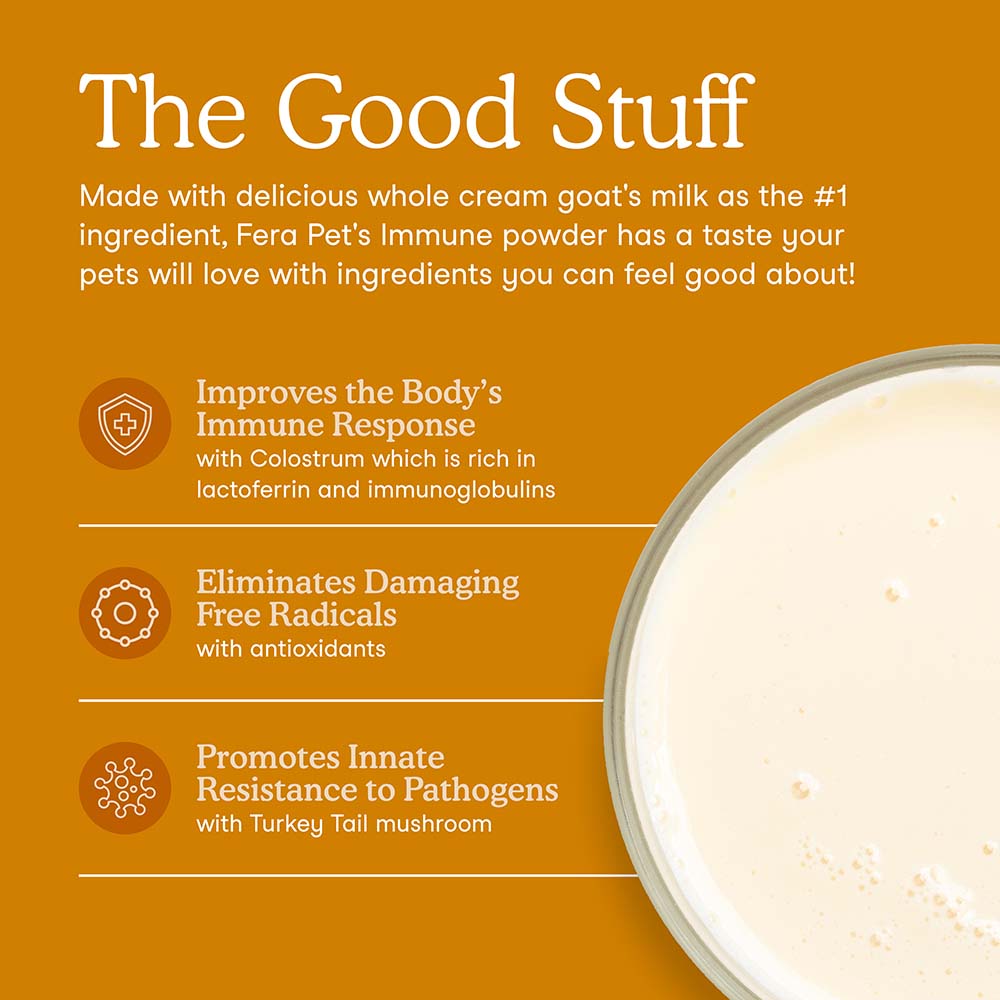 Fera Pets Immune Goat Milk Supplement Powder For Cats & Dogs 6.34oz