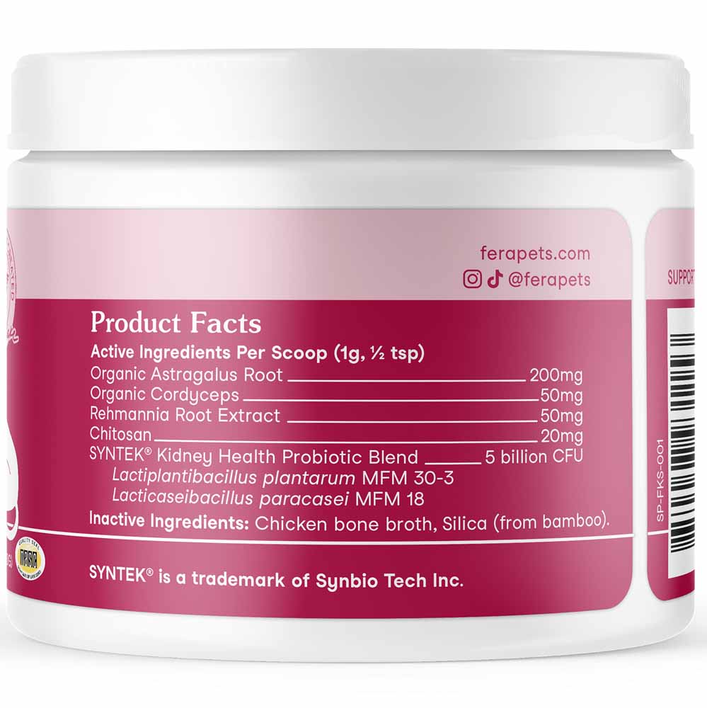 'UP TO 15% OFF + FREE WELLNESS BLEND': Fera Pets Kidney Support Supplement Powder For Cats 60g - Kohepets