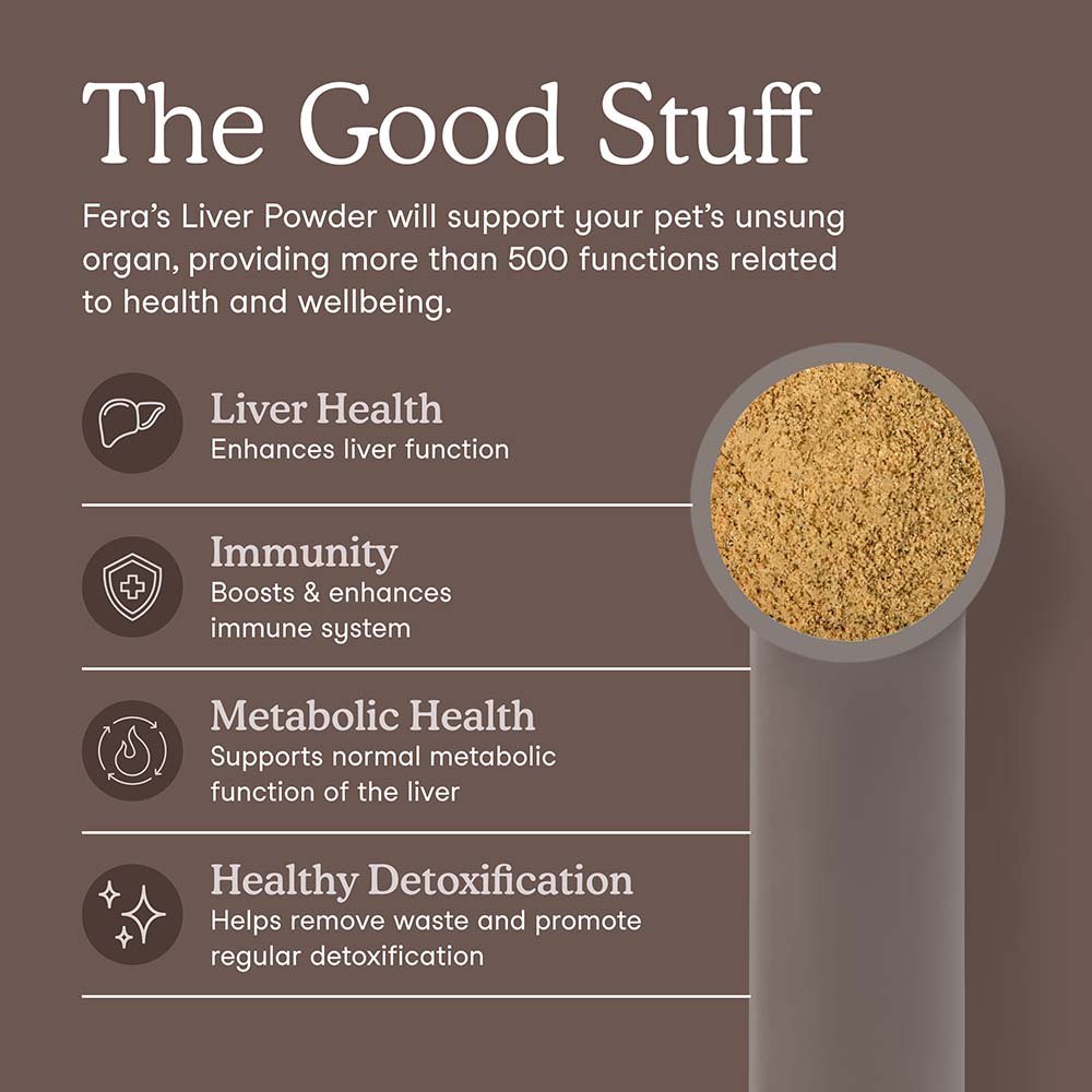 Fera Pets Liver Support Supplement Powder For Cats & Dogs 2.5oz