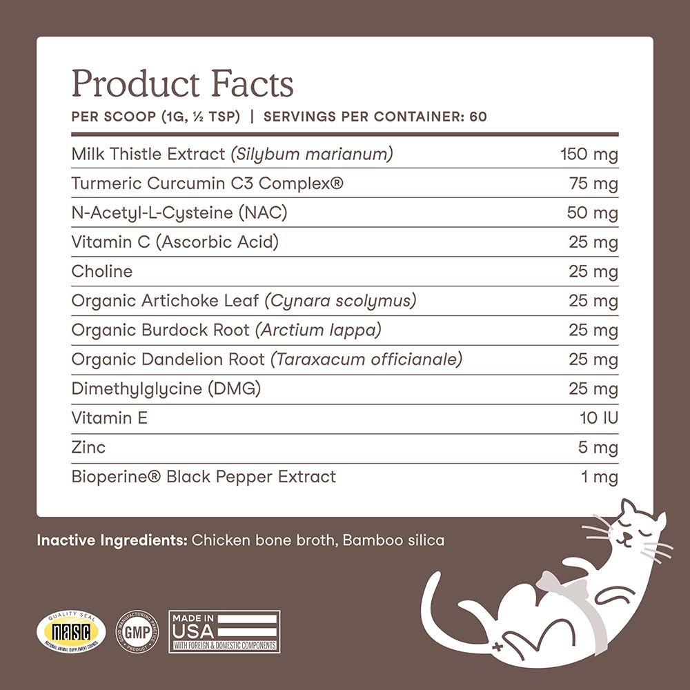 Fera Pets Liver Support Supplement Powder For Cats & Dogs 2.5oz