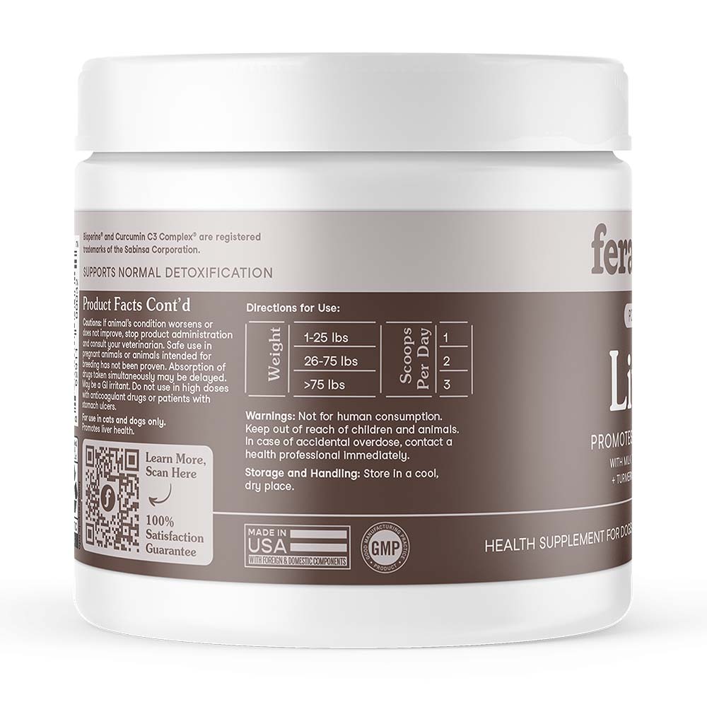 Fera Pets Liver Support Supplement Powder For Cats & Dogs 2.5oz