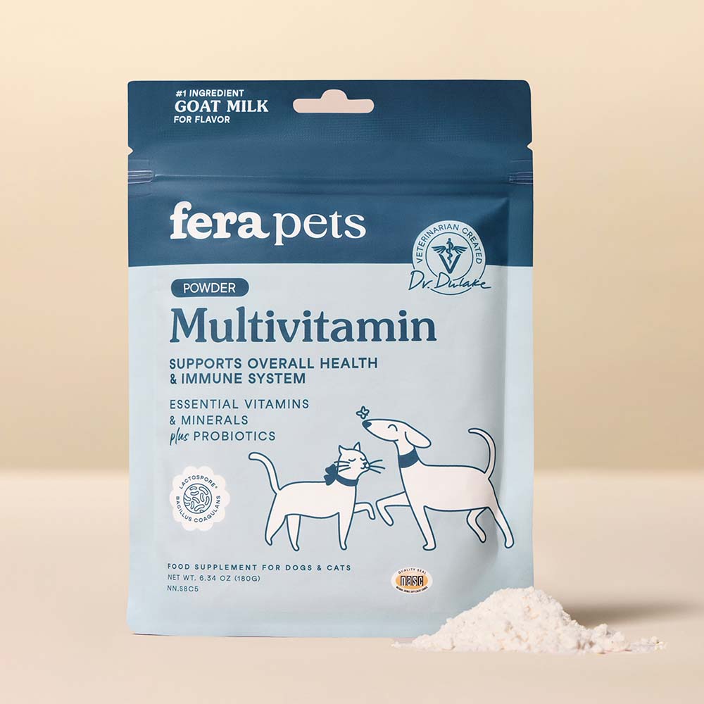 10% OFF + BUNDLE DEAL: Fera Pets Multivitamin Goat Milk Supplement Powder For Cats & Dogs 6.34oz - Kohepets