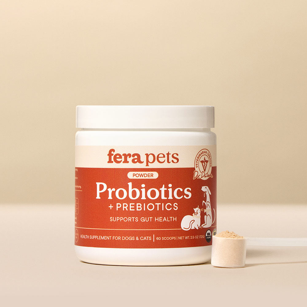 Fera Pets Probiotics + Prebiotics Supplement Powder For Cats & Dogs 2.5oz
