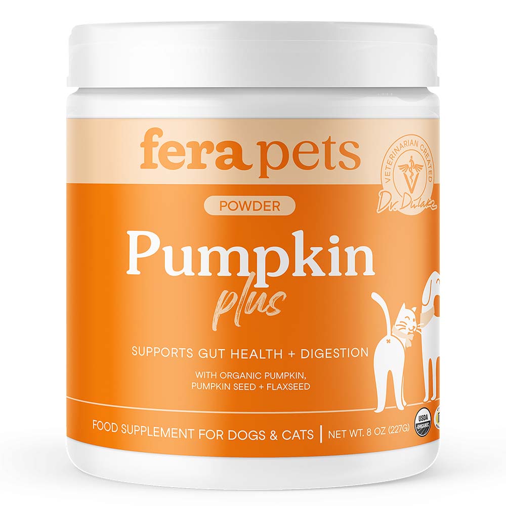 Fera Pets Pumpkin Plus Fiber Support Supplement Powder For Cats & Dogs 8oz