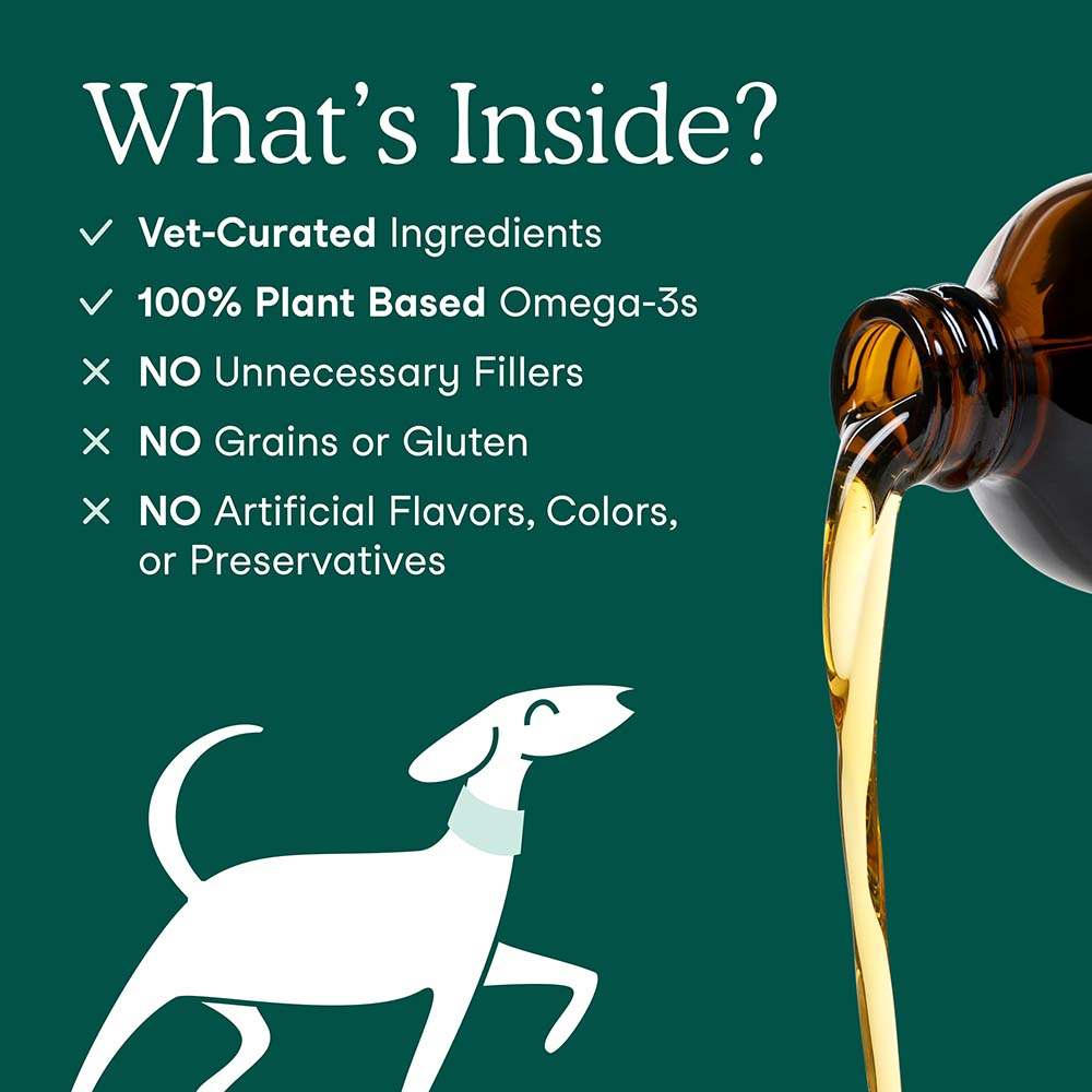 Fera Pets Plant-Based Omega 3s Algae + Flaxseed Oil Supplement For Cats & Dogs 8oz