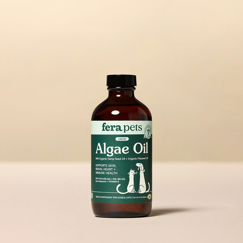 Fera Pets Plant-Based Omega 3s Algae + Flaxseed Oil Supplement For Cats & Dogs 8oz