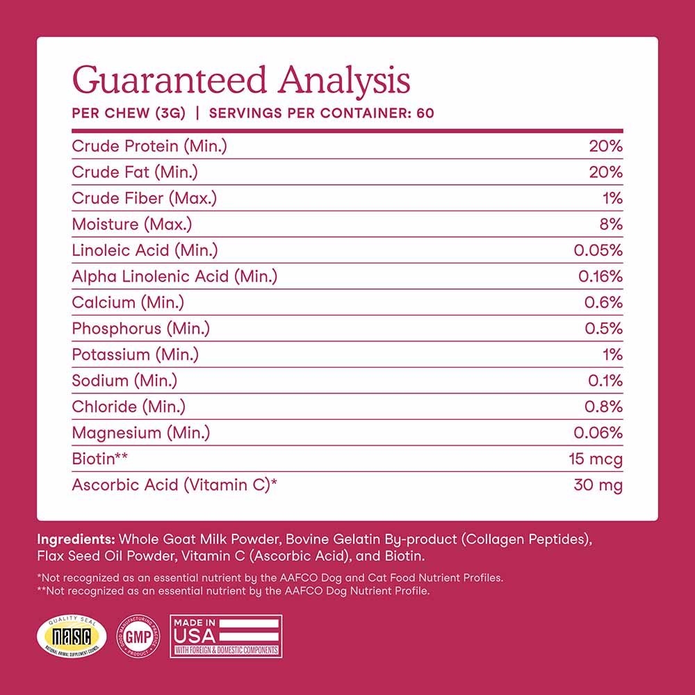 Fera Pets Skin & Coat Goat Milk Supplement Powder For Cats & Dogs 6.34oz