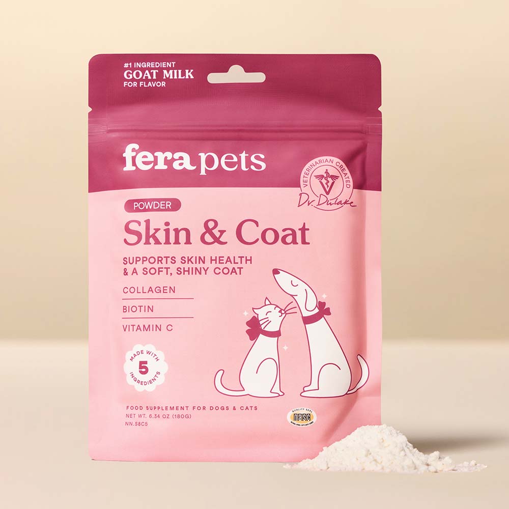 Fera Pets Skin & Coat Goat Milk Supplement Powder For Cats & Dogs 6.34oz