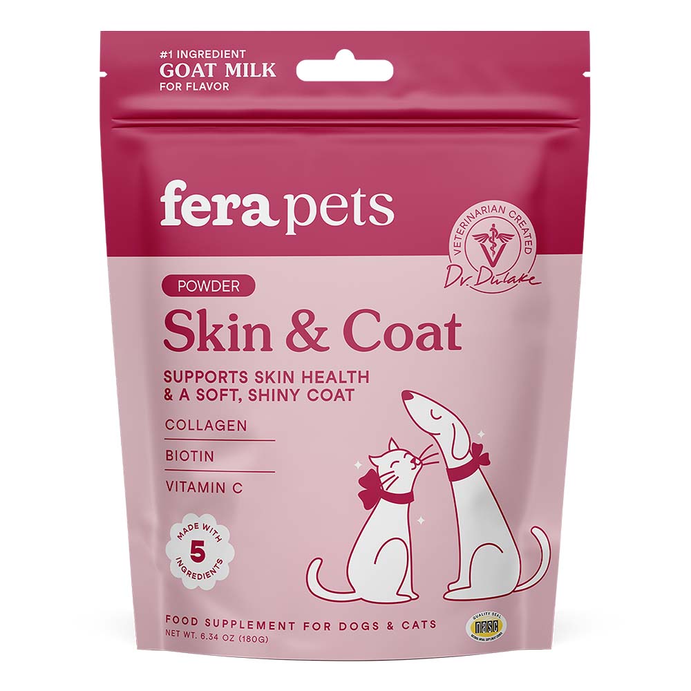 Fera Pets Skin & Coat Goat Milk Supplement Powder For Cats & Dogs 6.34oz