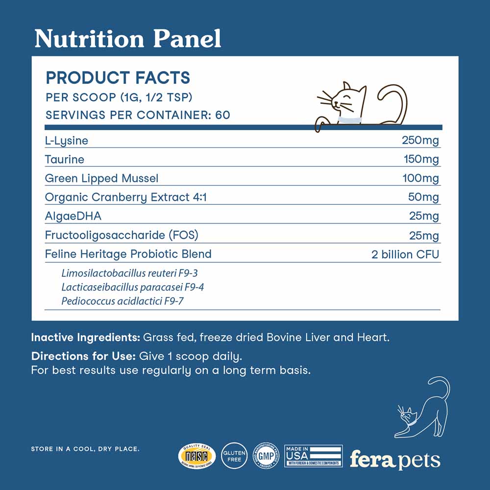 10% OFF + BUNDLE DEAL: Fera Pets Wellness Blend Supplement Powder For Cats 60g - Kohepets