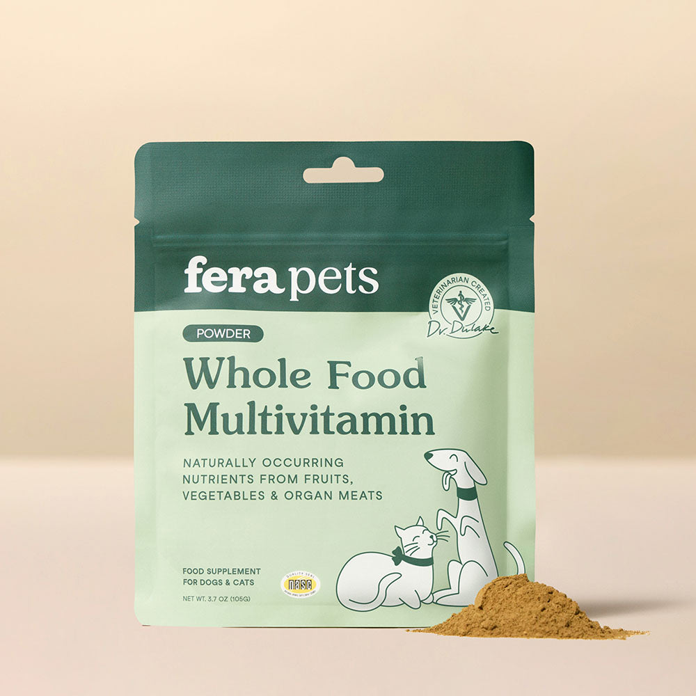 10% OFF + BUNDLE DEAL: Fera Pets Whole Food Multivitamin Supplement Topper For Cats & Dogs 3.7oz - Kohepets