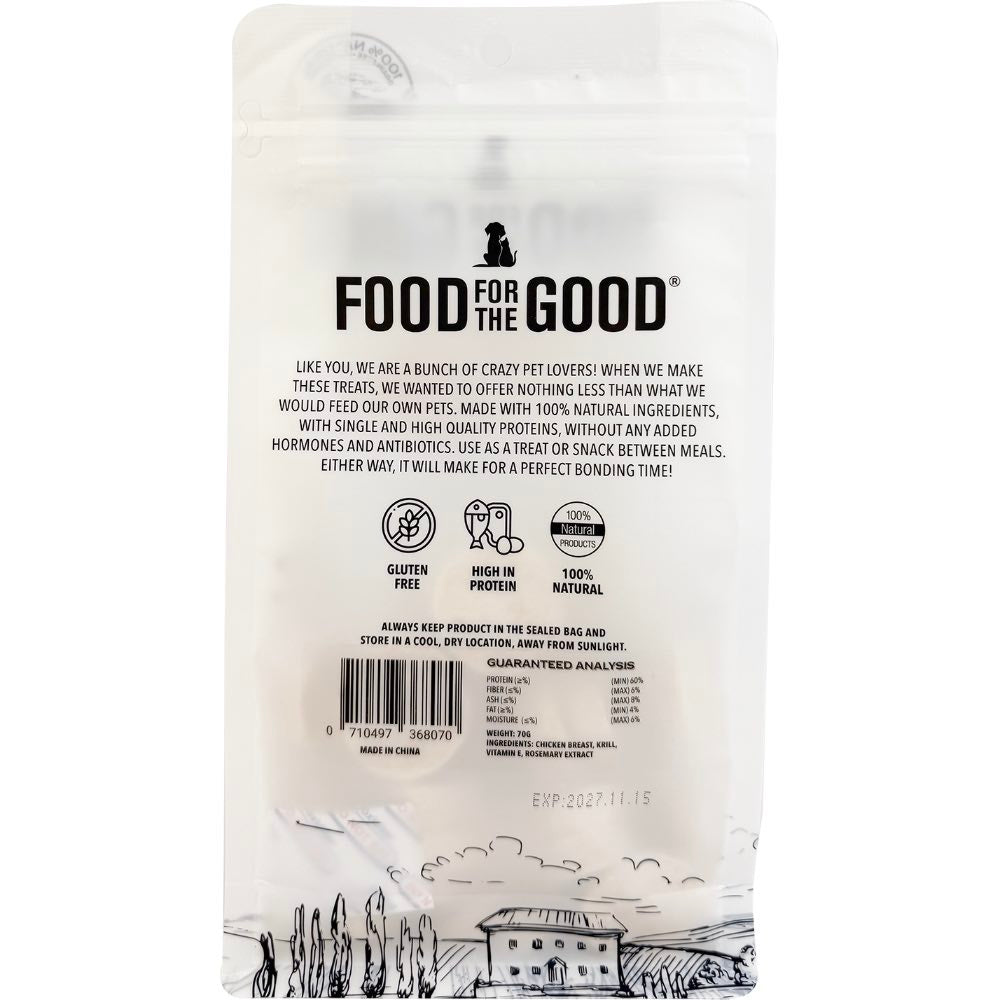 Food For The Good Chicken & Krill Cookies Freeze-Dried Treats For Cats & Dogs 70g