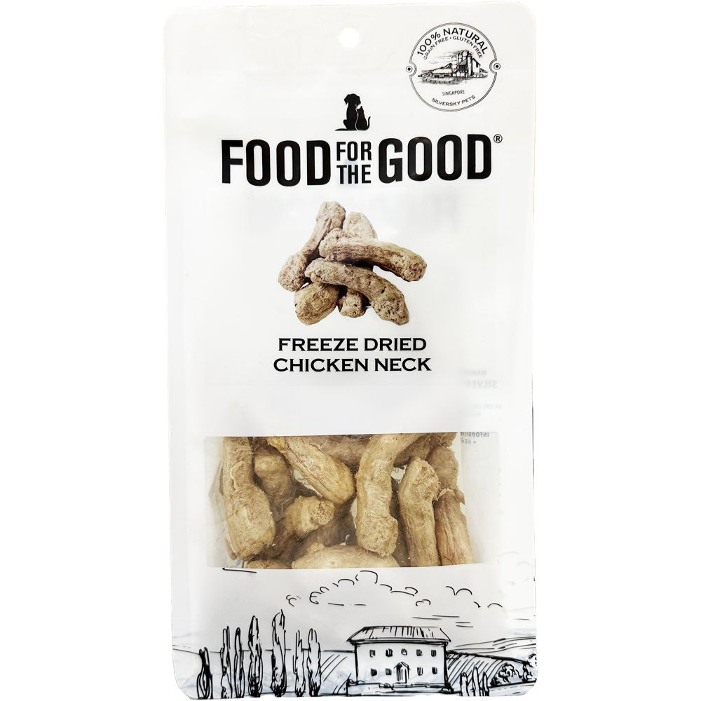 25% OFF (Exp Mar2026): Food For The Good Chicken Neck Freeze-Dried Treats For Cats & Dogs 70g