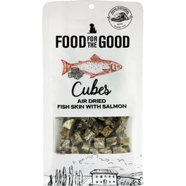 25% OFF: Food For The Good Fish Skin With Salmon Cubes Grain-Free Air-Dried Treats For Cats & Dogs 120g