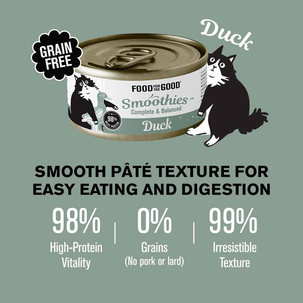 $1 OFF: Food For The Good Smoothies Duck Complete & Balanced Canned Cat Food 80g