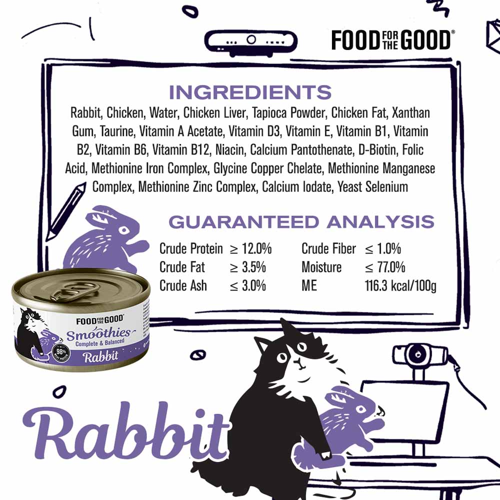 $1 OFF: Food For The Good Smoothies Rabbit Complete & Balanced Canned Cat Food 80g