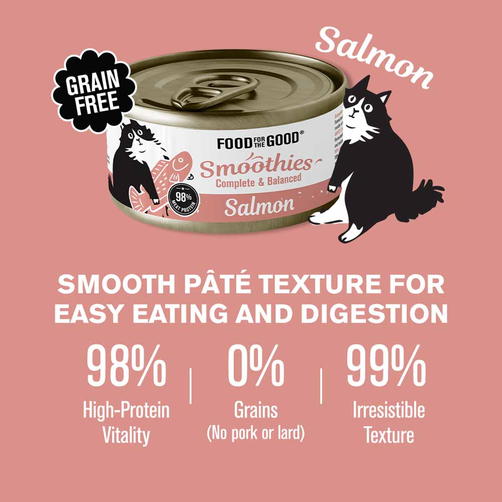 $1 OFF: Food For The Good Smoothies Salmon Complete & Balanced Canned Cat Food 80g