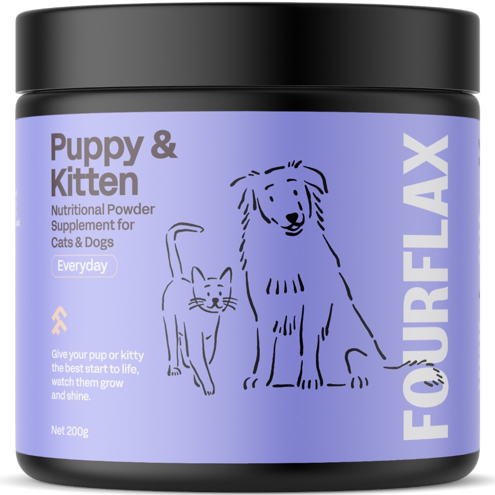 10% OFF (Exp 2Oct26): Fourflax Puppy & Kitten Nutritional Powder Supplement For Cats & Dogs 200g
