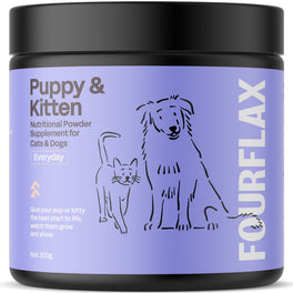 10% OFF (Exp 2Oct26): Fourflax Puppy & Kitten Nutritional Powder Supplement For Cats & Dogs 200g